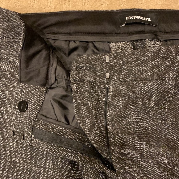 Express Columnist barely boot mid rise stretch trousers, size 12R, black/white - Picture 4 of 6